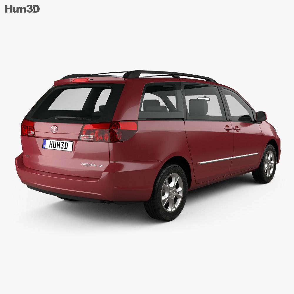 Toyota Sienna CE 2007 3d model back view