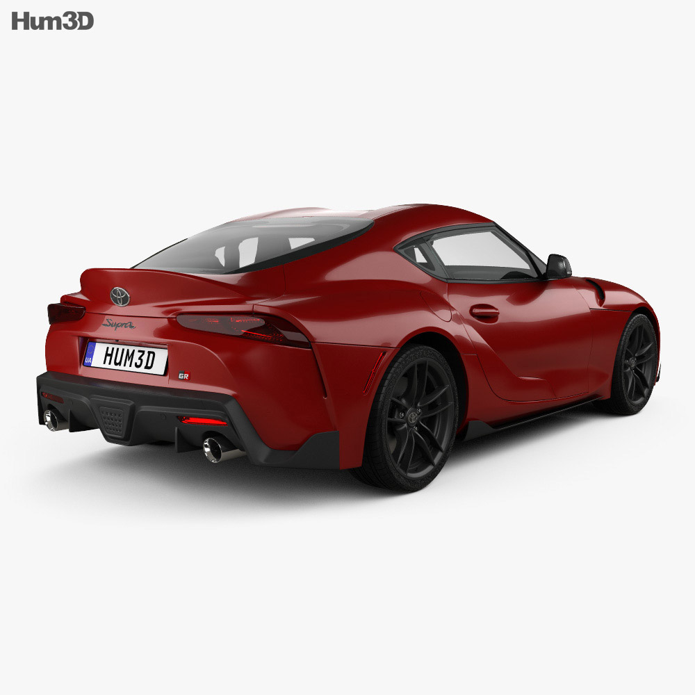 Toyota Supra US-spec with HQ interior 2022 3d model back view