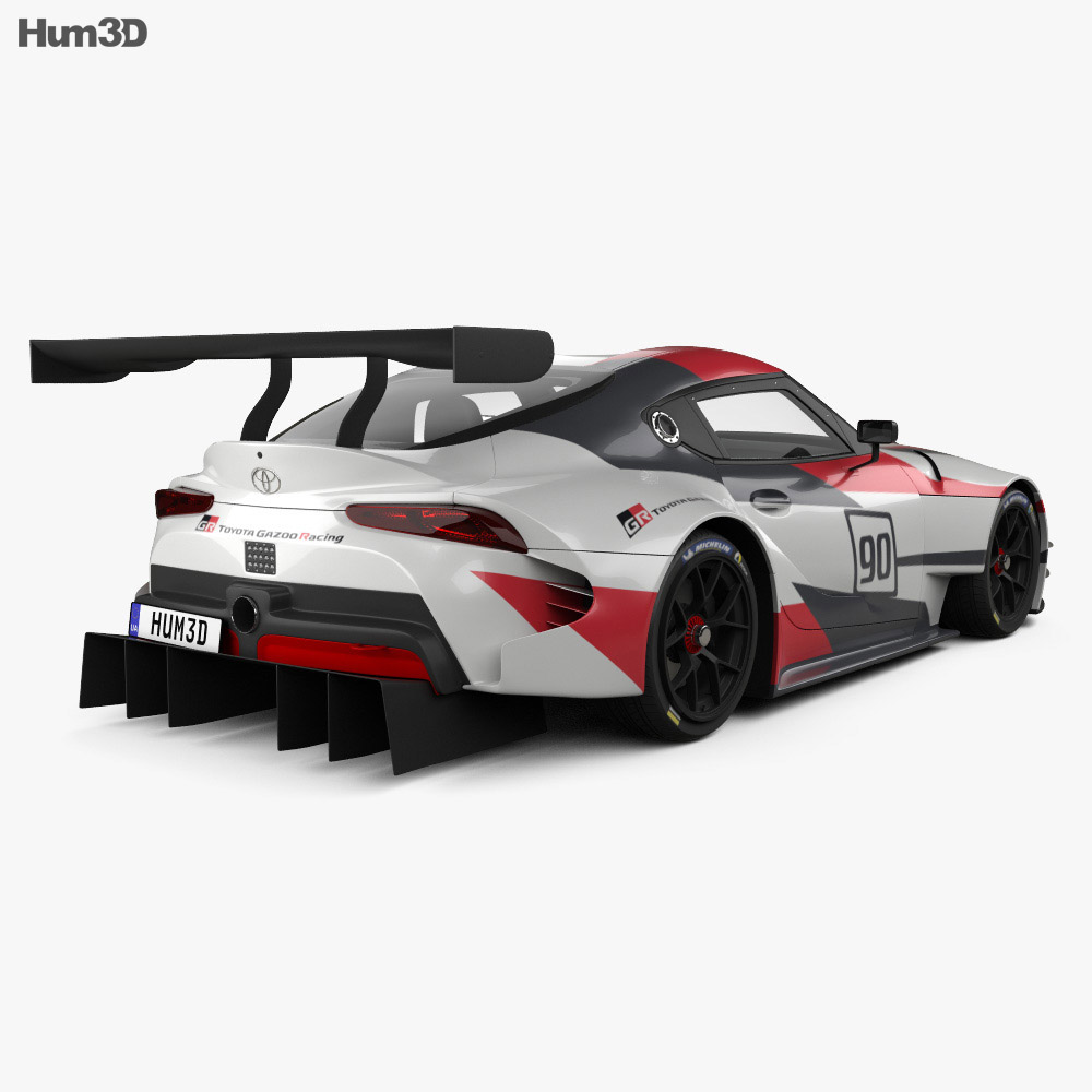 Toyota Supra Racing 2022 3d model back view