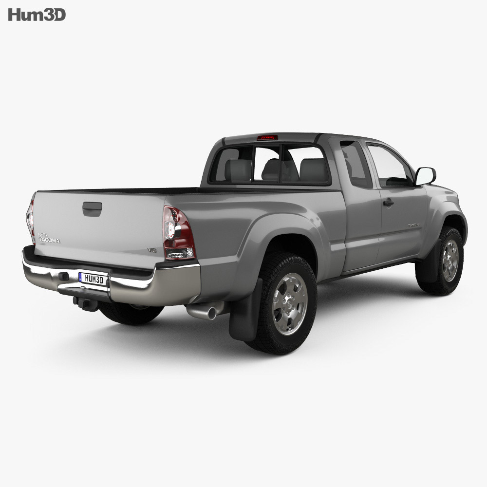 Toyota Tacoma Access Cab 2014 3d model back view