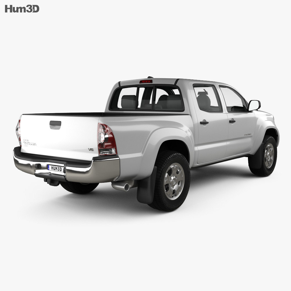 Toyota Tacoma Double Cab 2011 3D 모델  back view