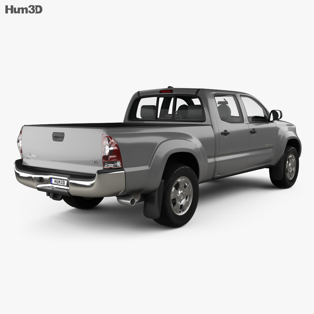 Toyota Tacoma Double Cab Long bed 2014 3D 모델  back view