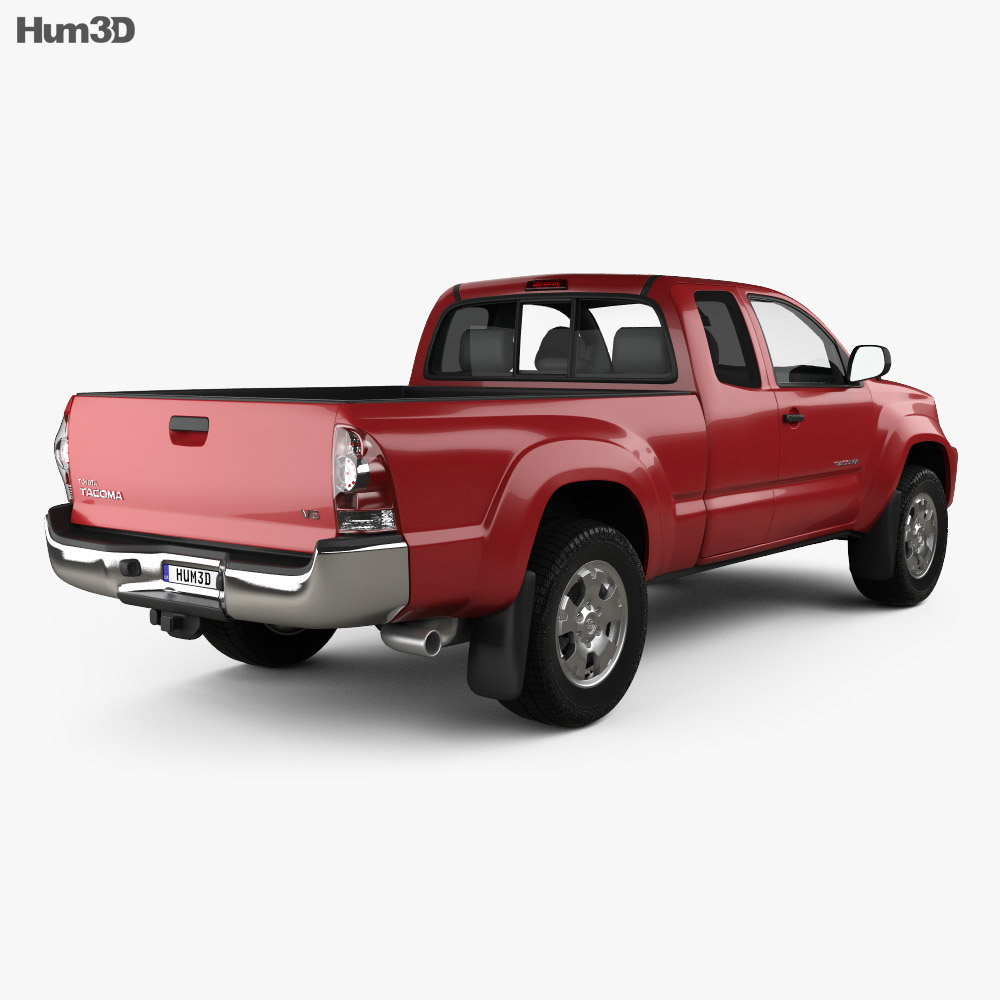 Toyota Tacoma Access Cab 2015 3d model back view
