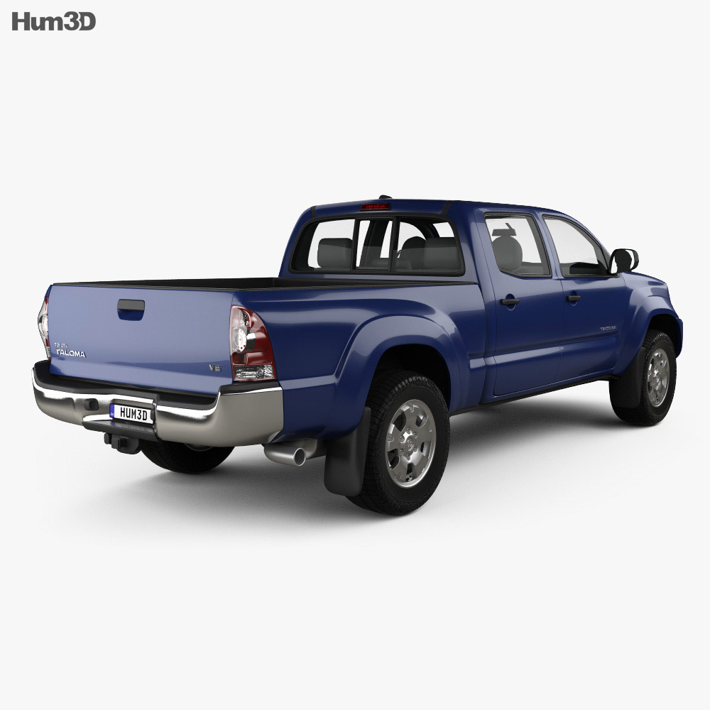 Toyota Tacoma Double Cab Long bed 2015 3d model back view