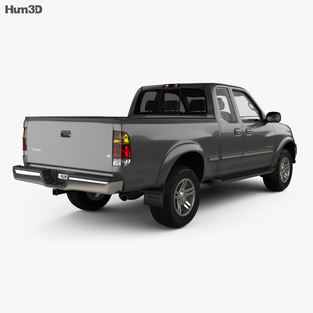 Toyota Tundra Access Cab SR5 with HQ interior 2003 3d model back view