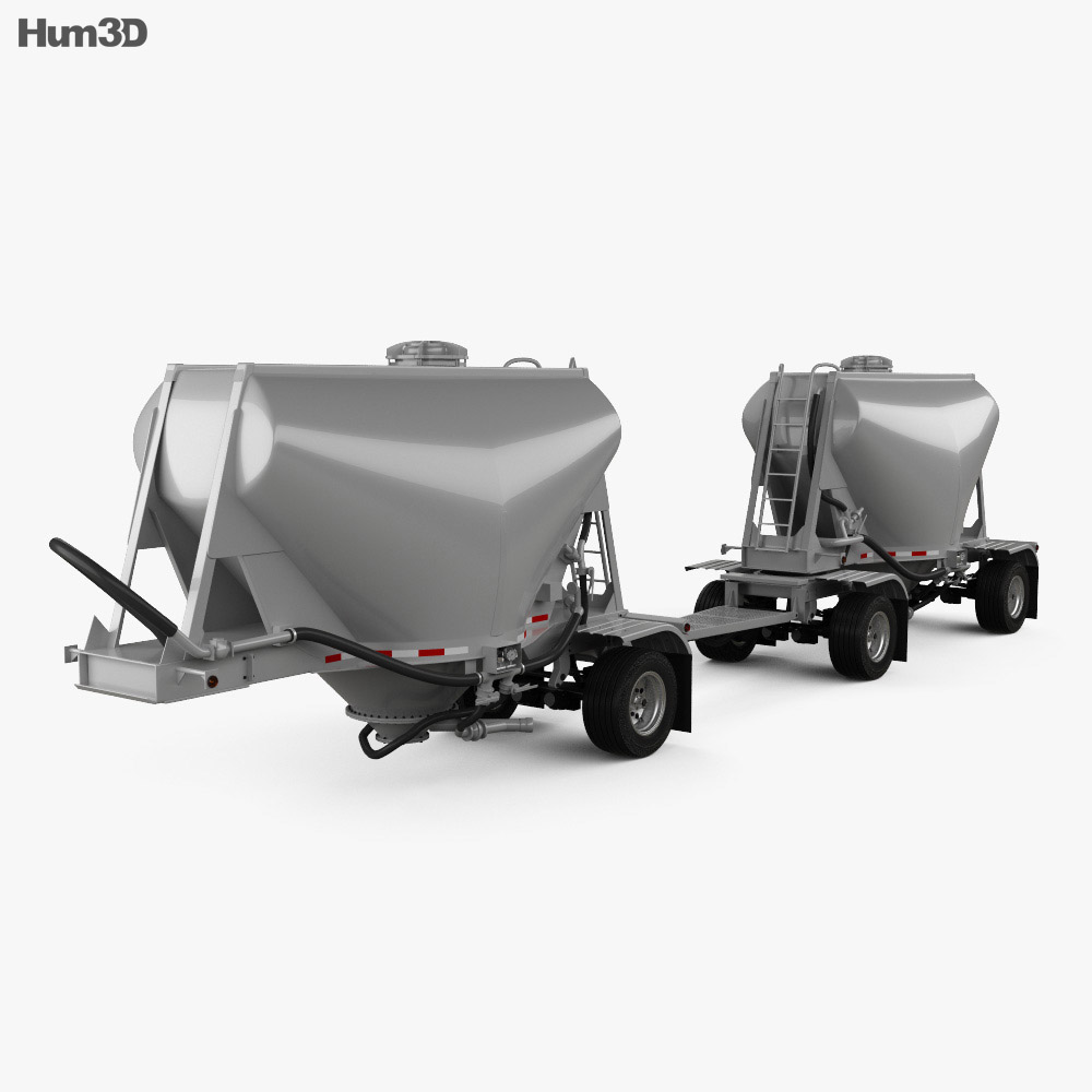 Beall 550 Dry Bulk Double Trailer 2016 Modèle 3d
