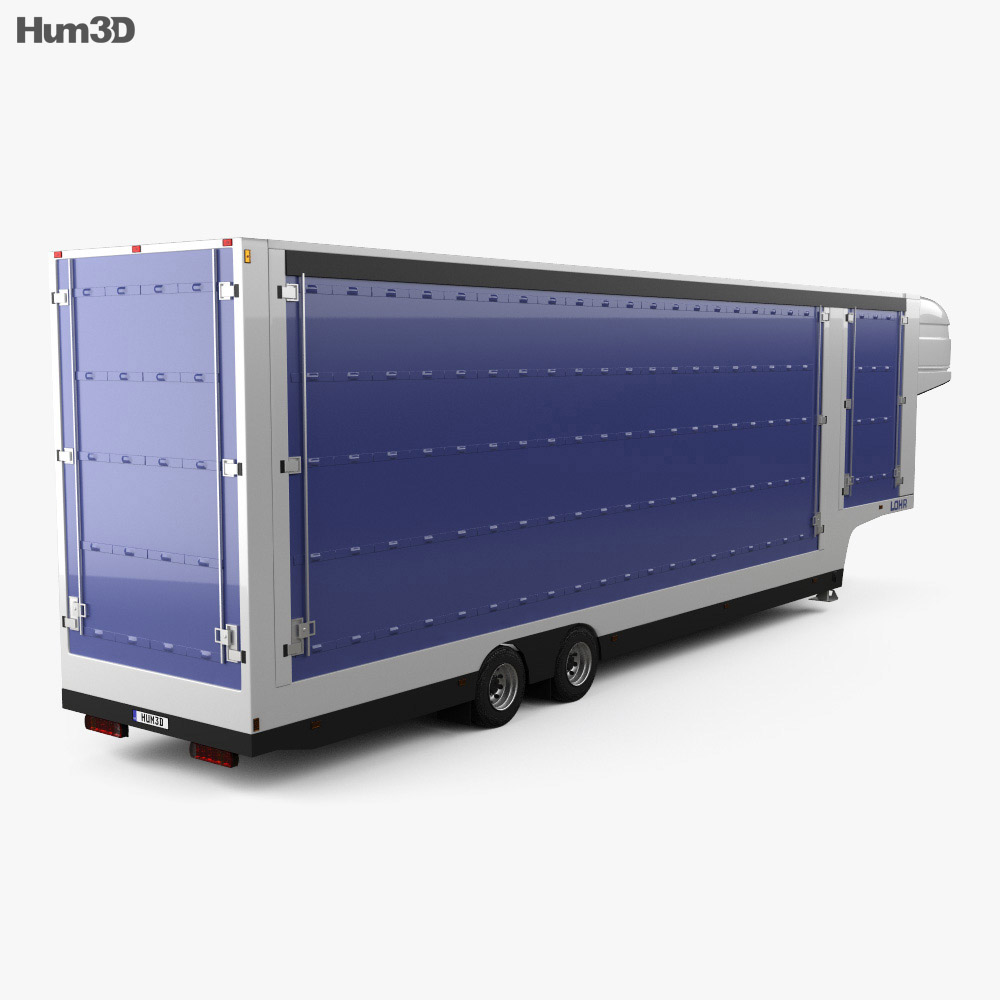 LOHR Confidential Car Transporter 半挂车 2015 3D模型 后视图