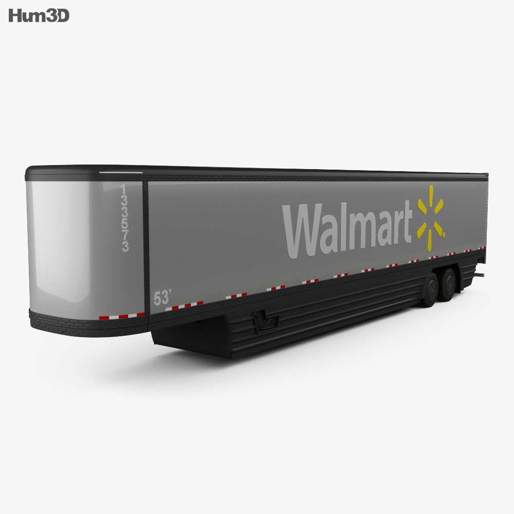 Peterbilt Walmart AVEC Semi Trailer 2015 3d model