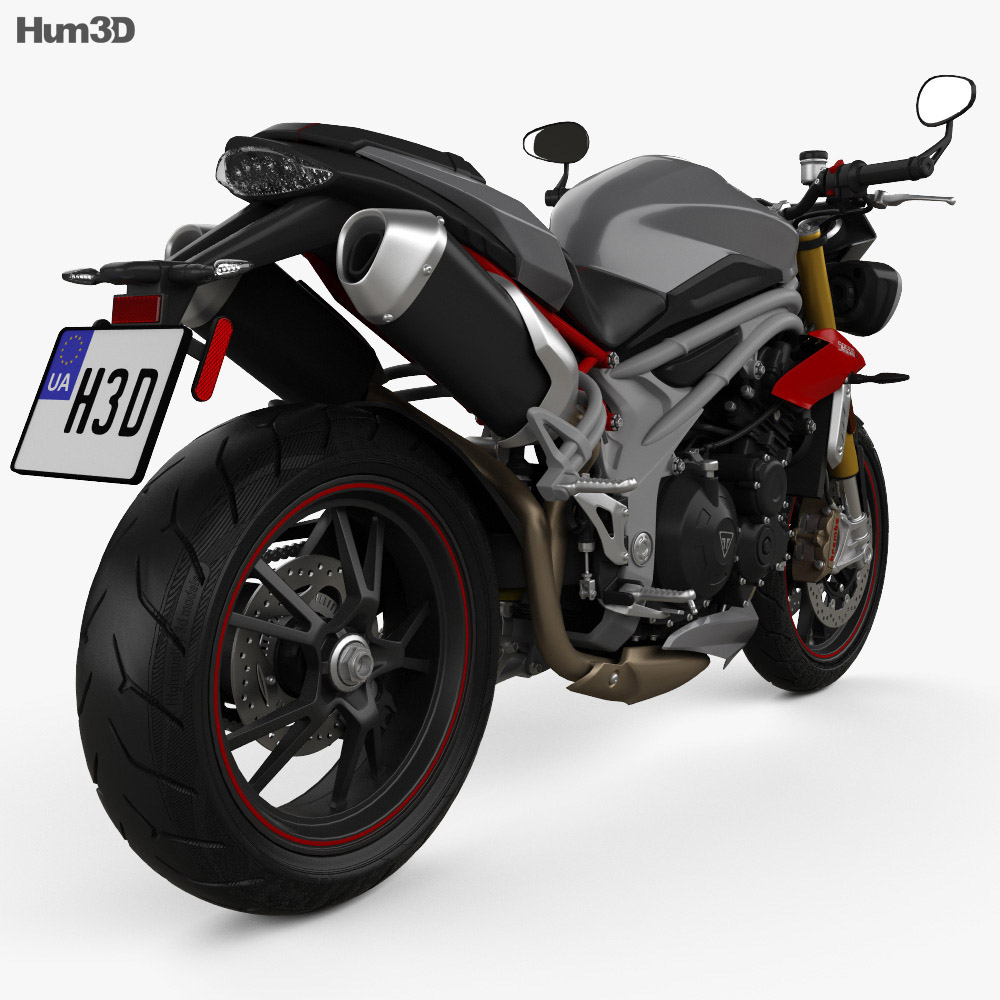 Triumph Speed Triple R 2015 3D-Modell Rückansicht