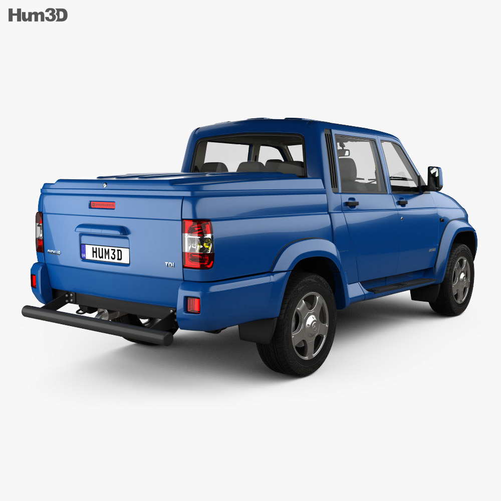UAZ Patriot (23632) Pickup with HQ interior 2013 3d model back view