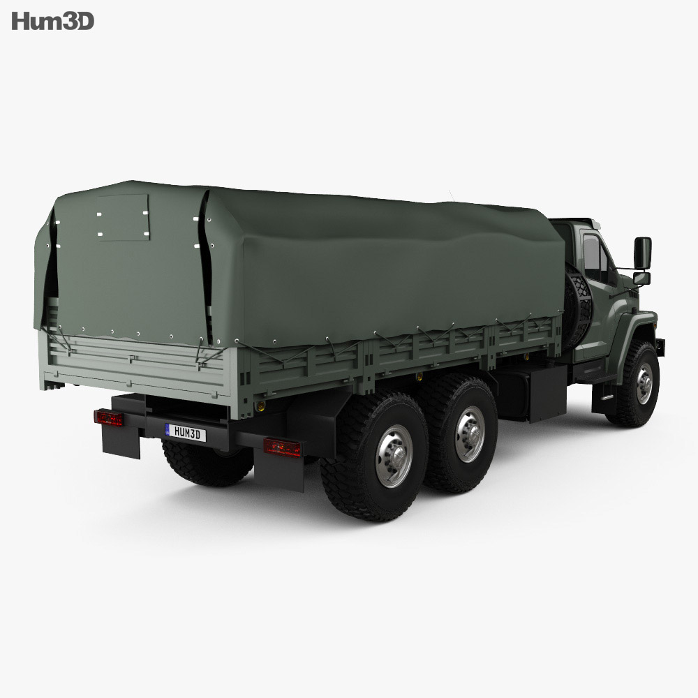 Ural Next Flatbed Canopy Truck 2018 3d model back view