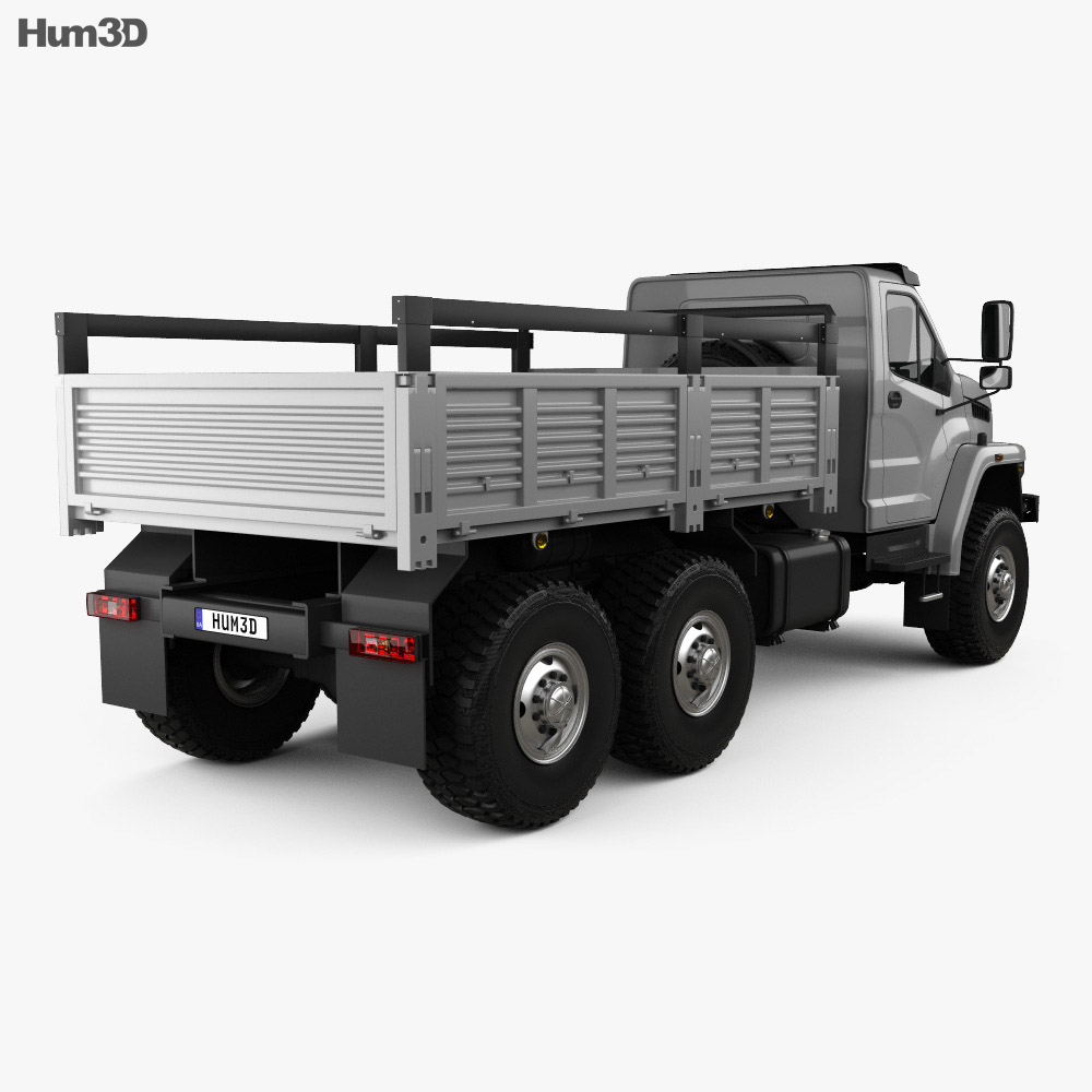 Ural Next Flatbed Truck 2018 3d model back view
