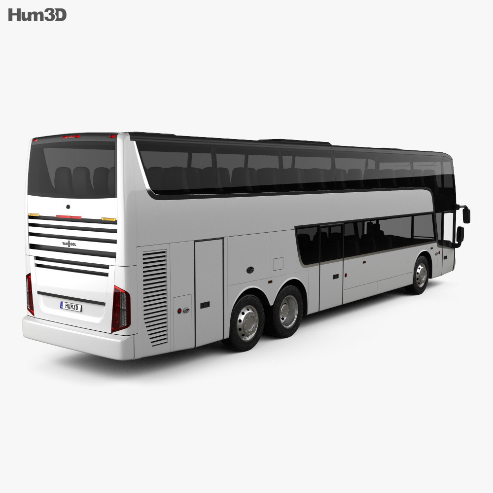 Van Hool TDX bus 2018 3d model back view