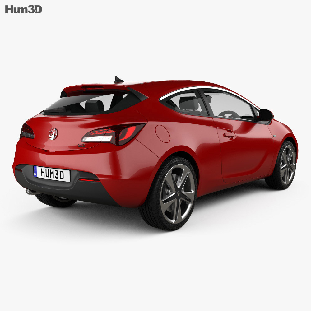 Vauxhall Astra GTC 2015 3d model back view