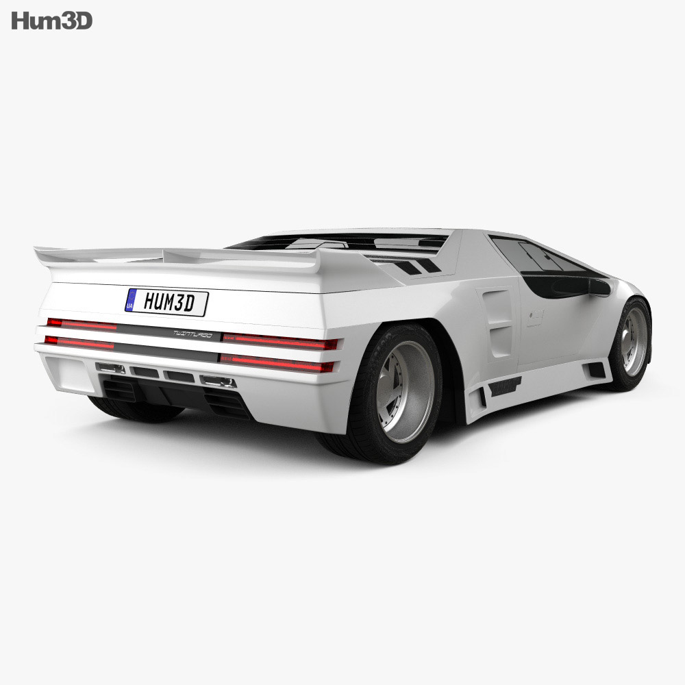 Vector W8 1992 3d model back view