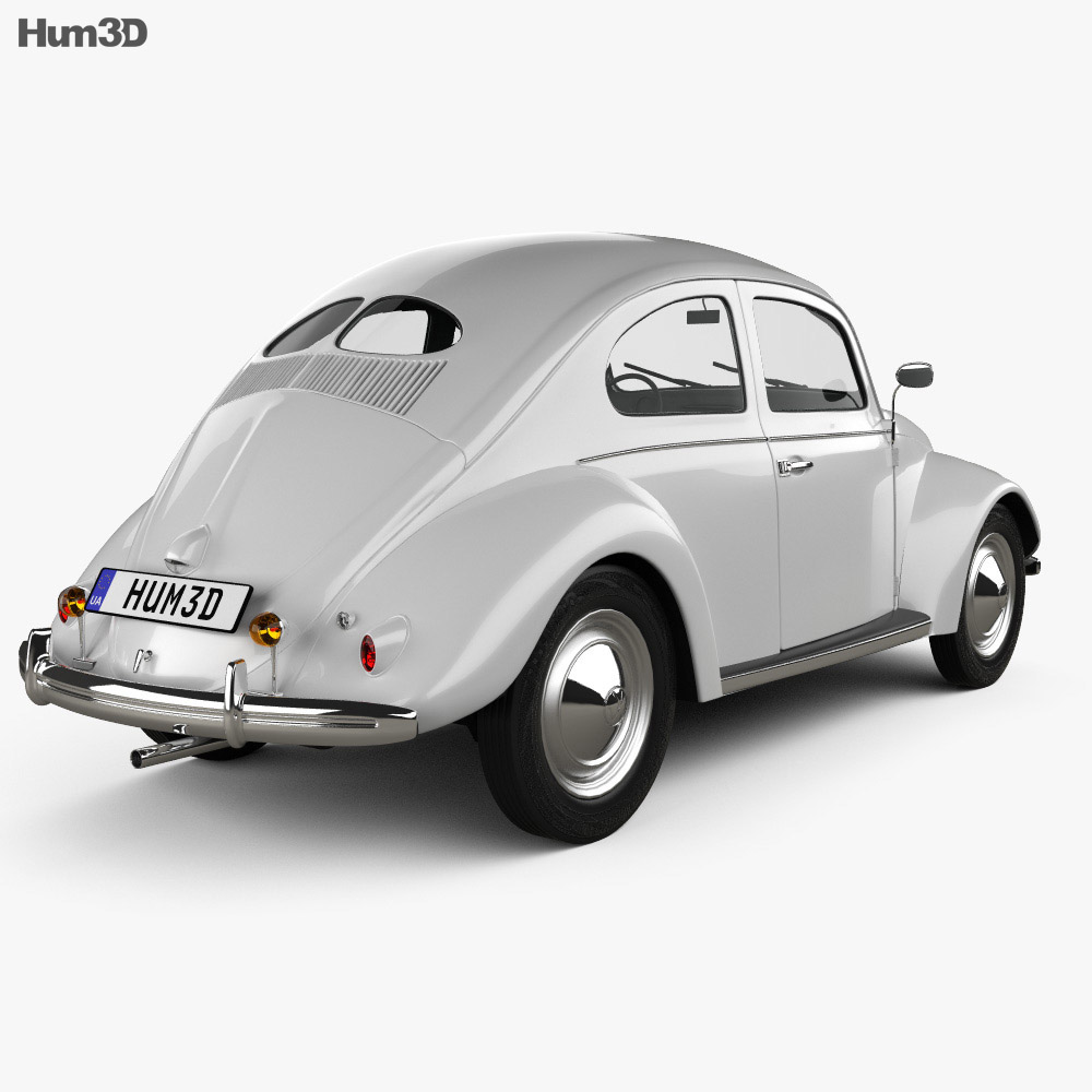 Volkswagen Beetle 1949 3d model back view