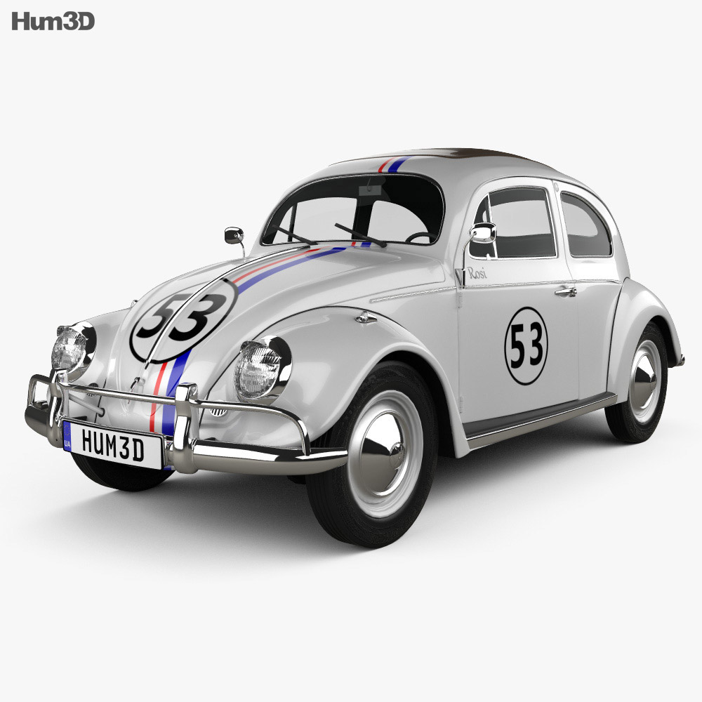 Volkswagen Beetle Herbie the Love Bug 2019 3D model - Vehicles on Hum3D