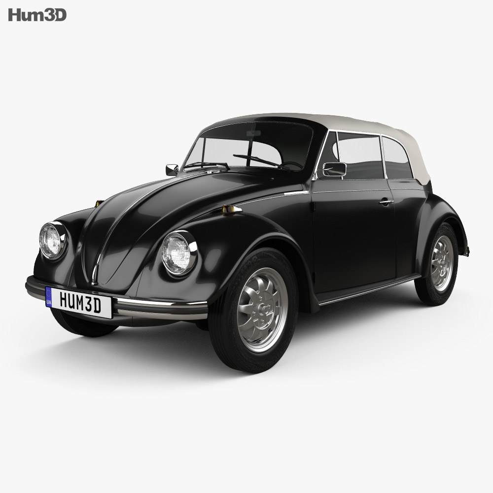 Volkswagen Beetle convertible 1975 3D model Vehicles on