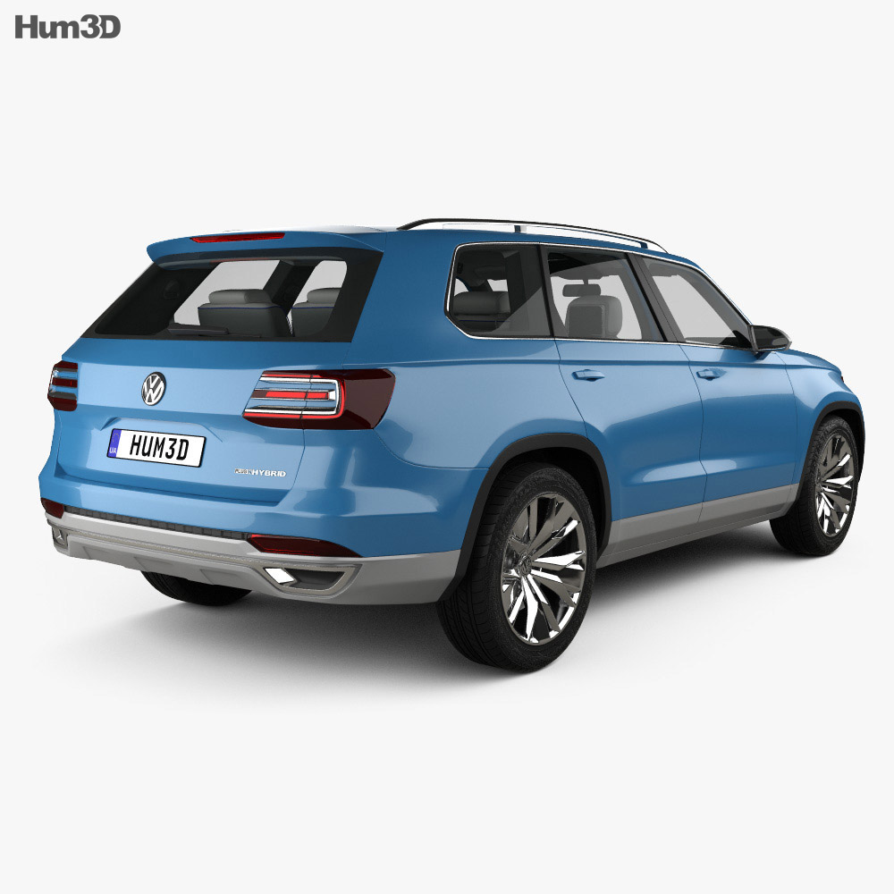 Volkswagen CrossBlue with HQ interior 2014 3d model back view