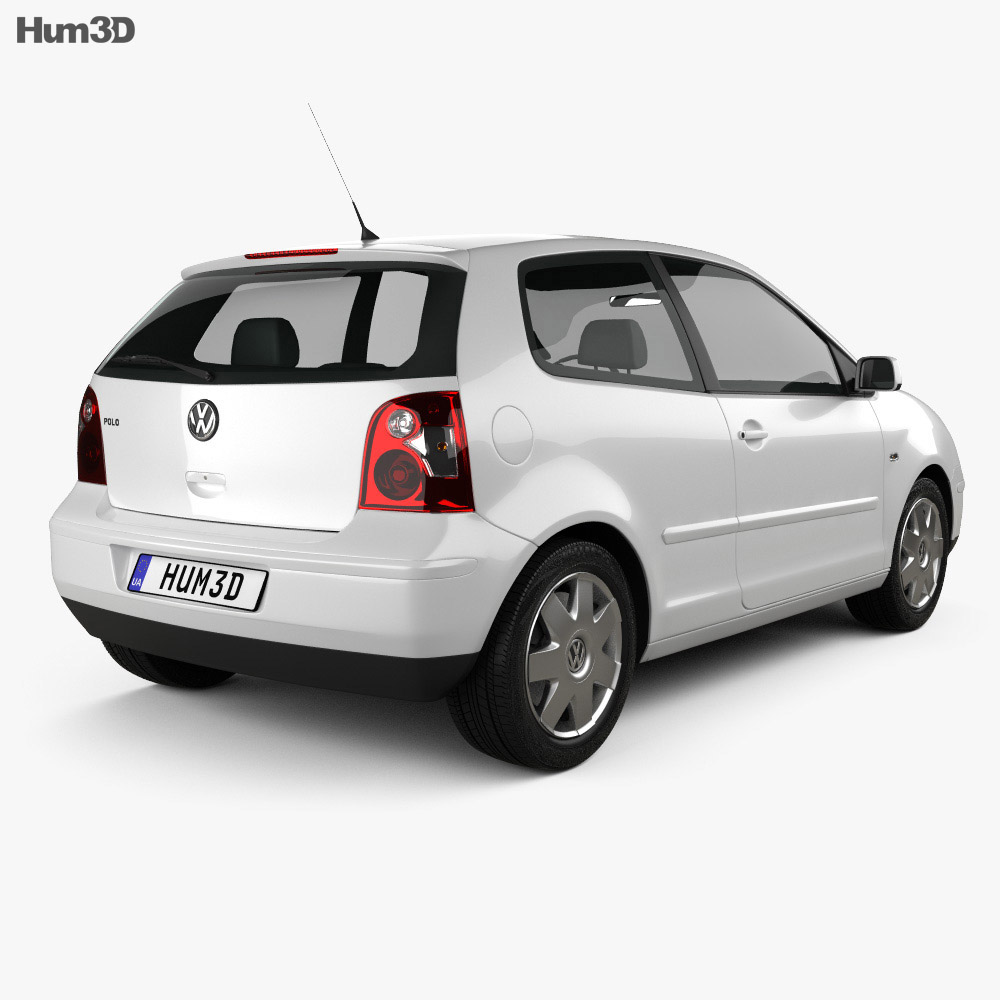 Volkswagen Polo Mk4 3도어 2009 3D 모델  back view