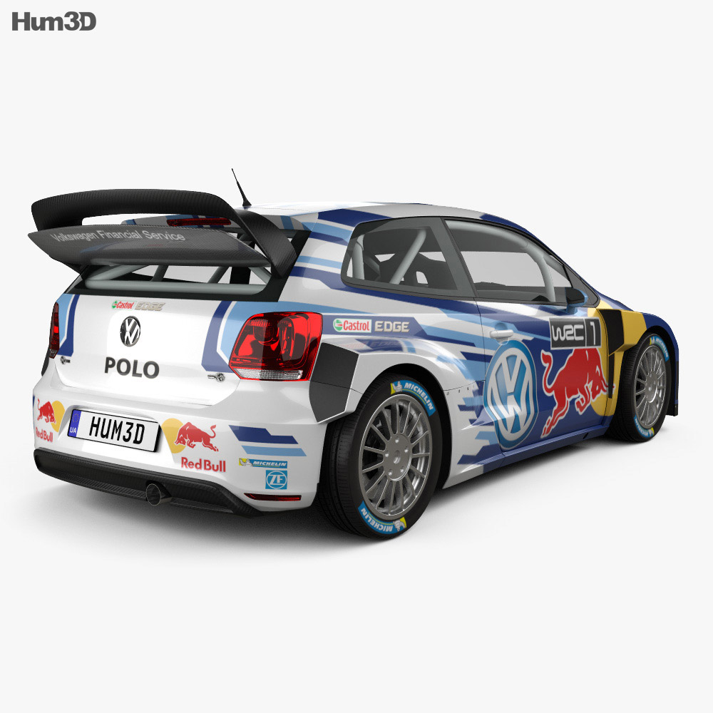 Volkswagen Polo R WRC Carro de corrida 2015 Modelo 3d vista traseira