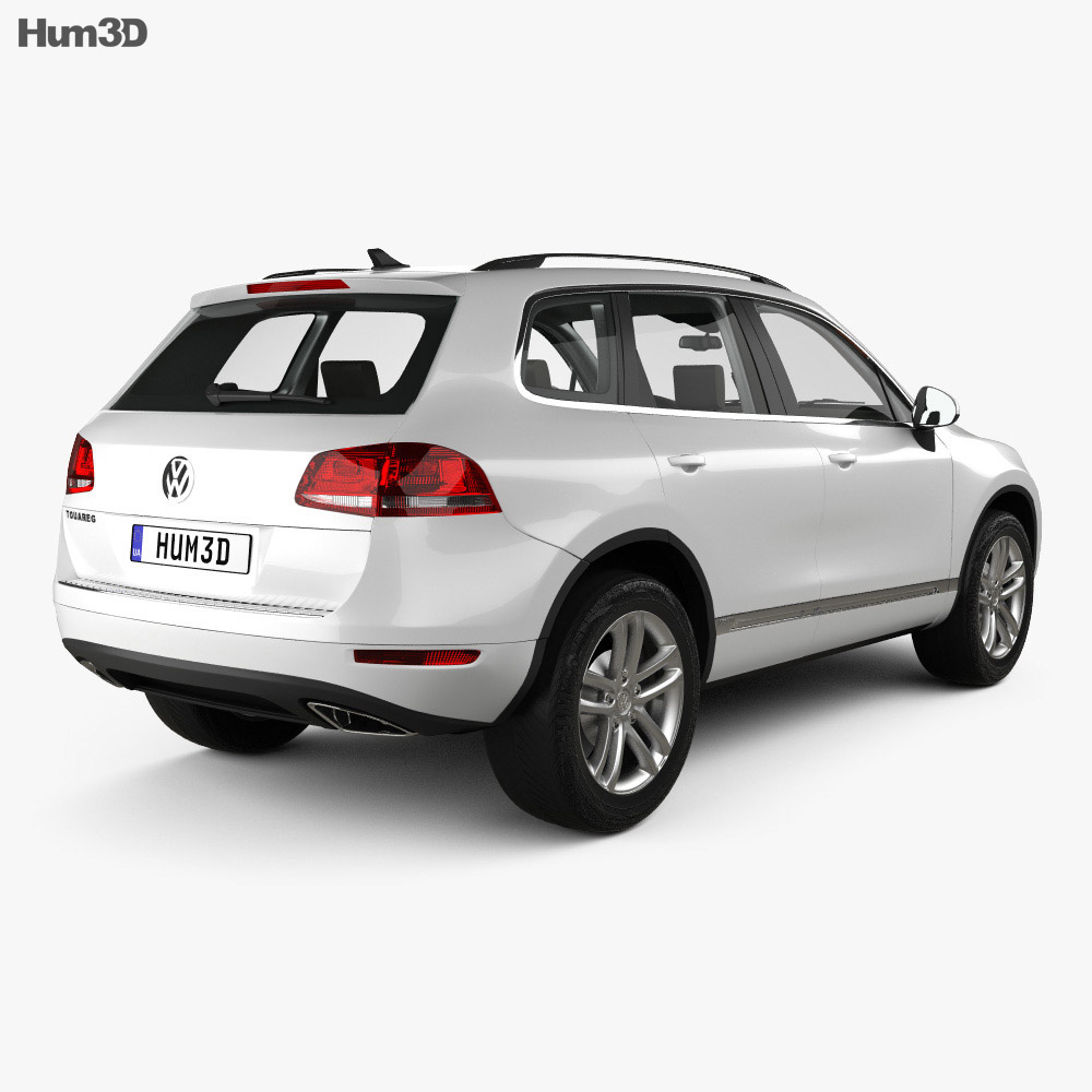 Volkswagen Touareg 인테리어 가 있는 2014 3D 모델  back view