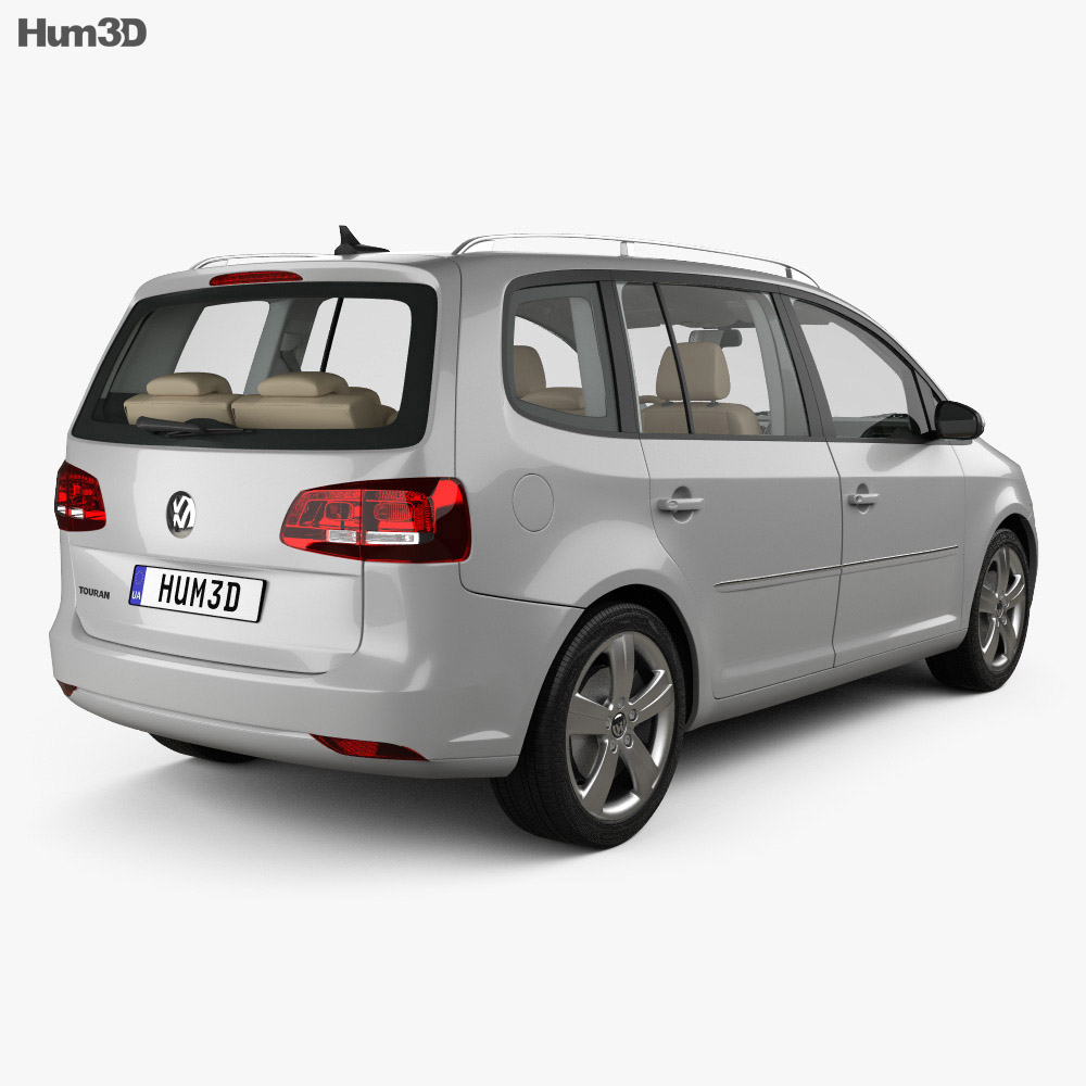 Volkswagen Touran with HQ interior 2014 3d model back view
