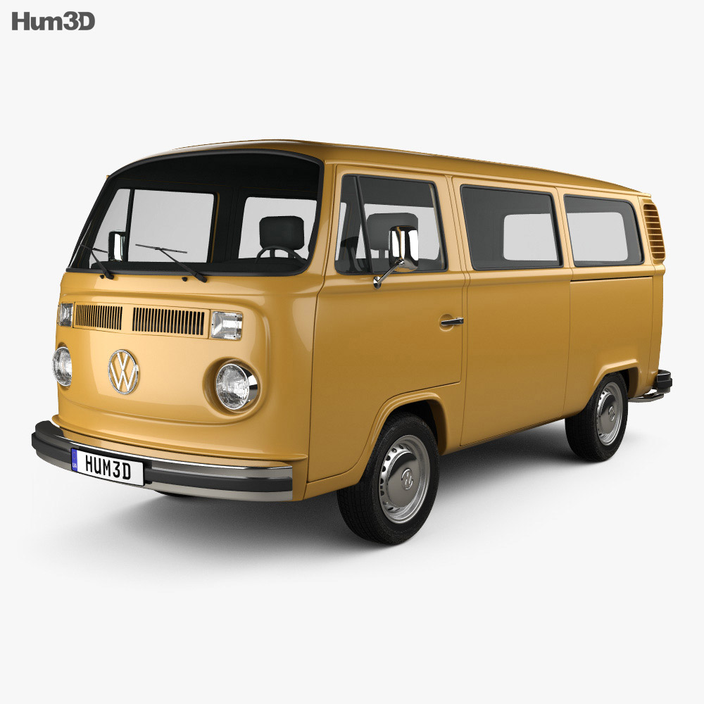 Volkswagen Transporter (T2) Passenger Van 1972 3D model - Vehicles Hum3D