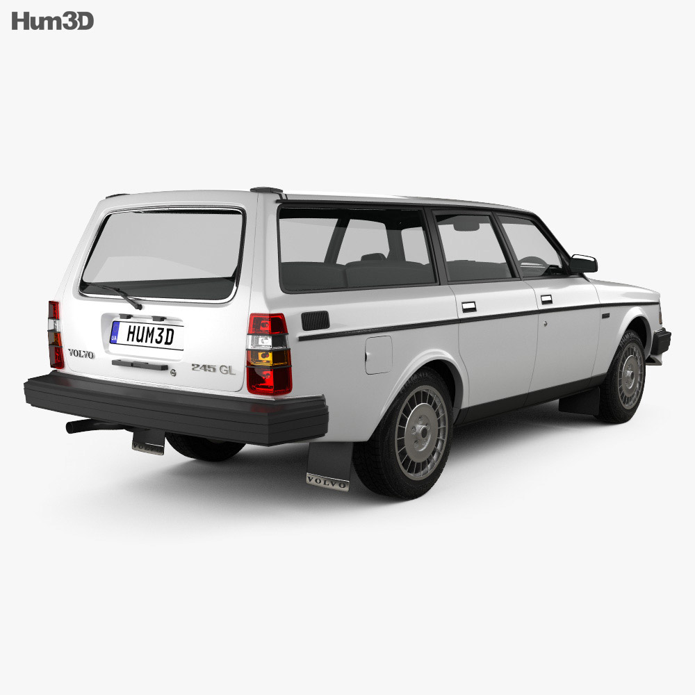Volvo 245 1984 3D模型 后视图