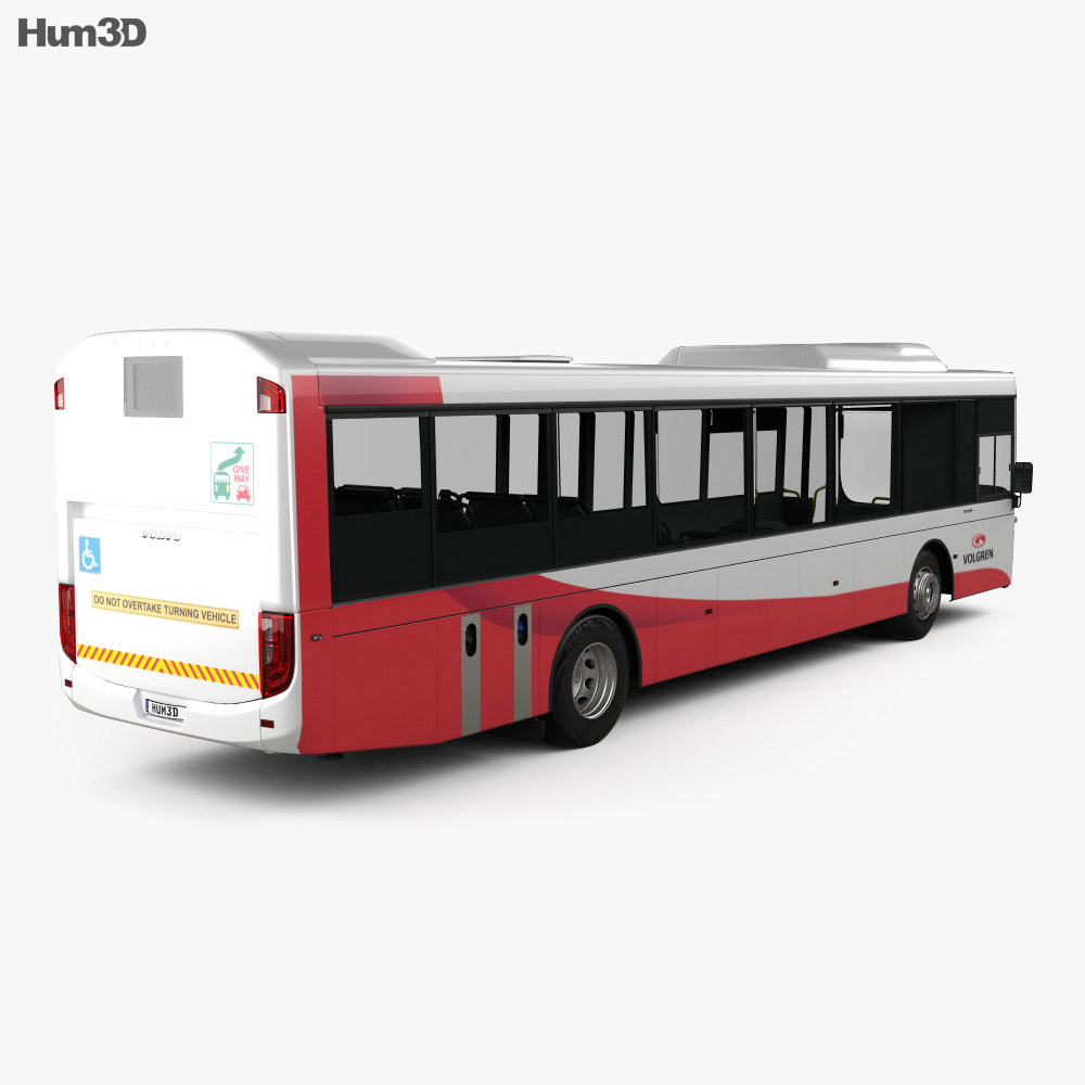 Volvo B7RLE バス 2015 3Dモデル 後ろ姿