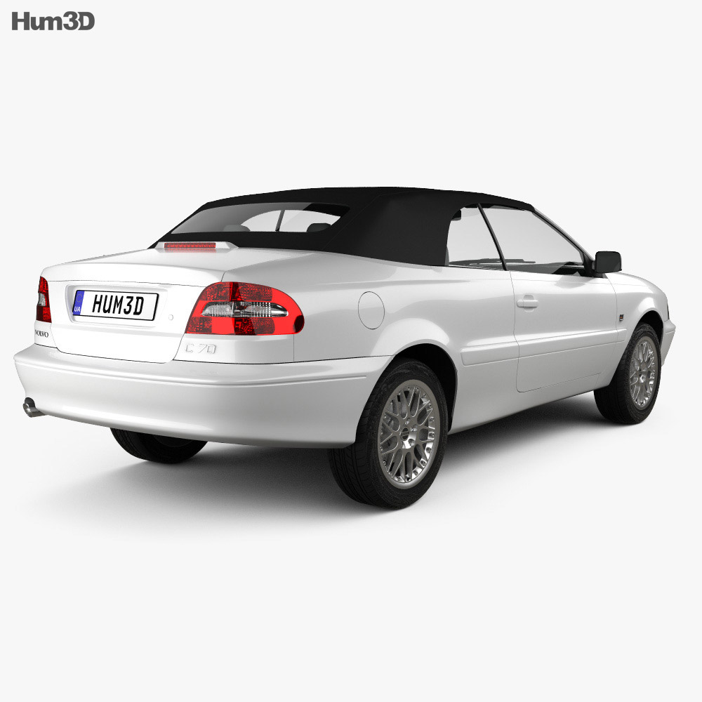 Volvo C70 convertible 2005 3d model back view