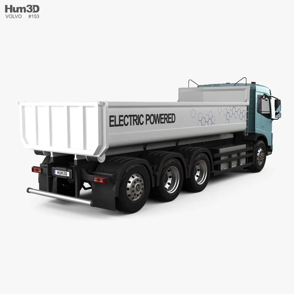 Volvo Electric 自卸式卡车 2019 3D模型 后视图