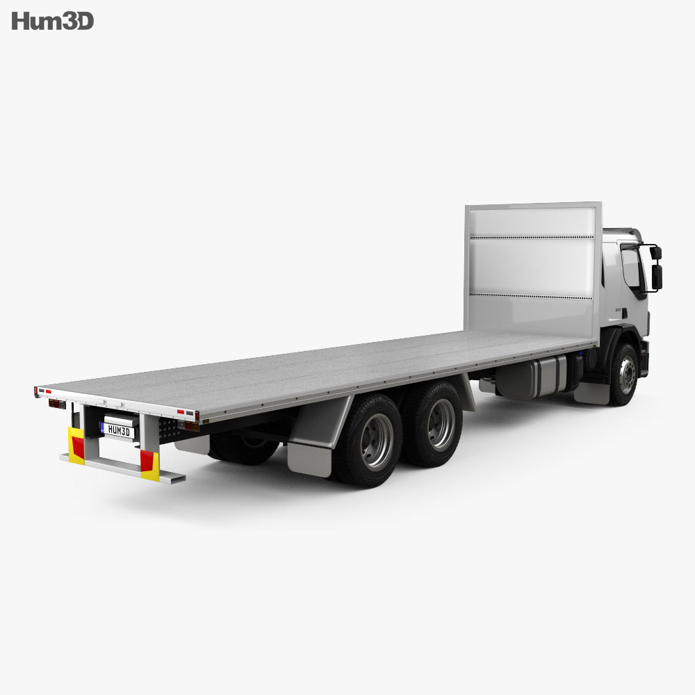 Volvo FE Flatbed Truck 2021 3d model back view