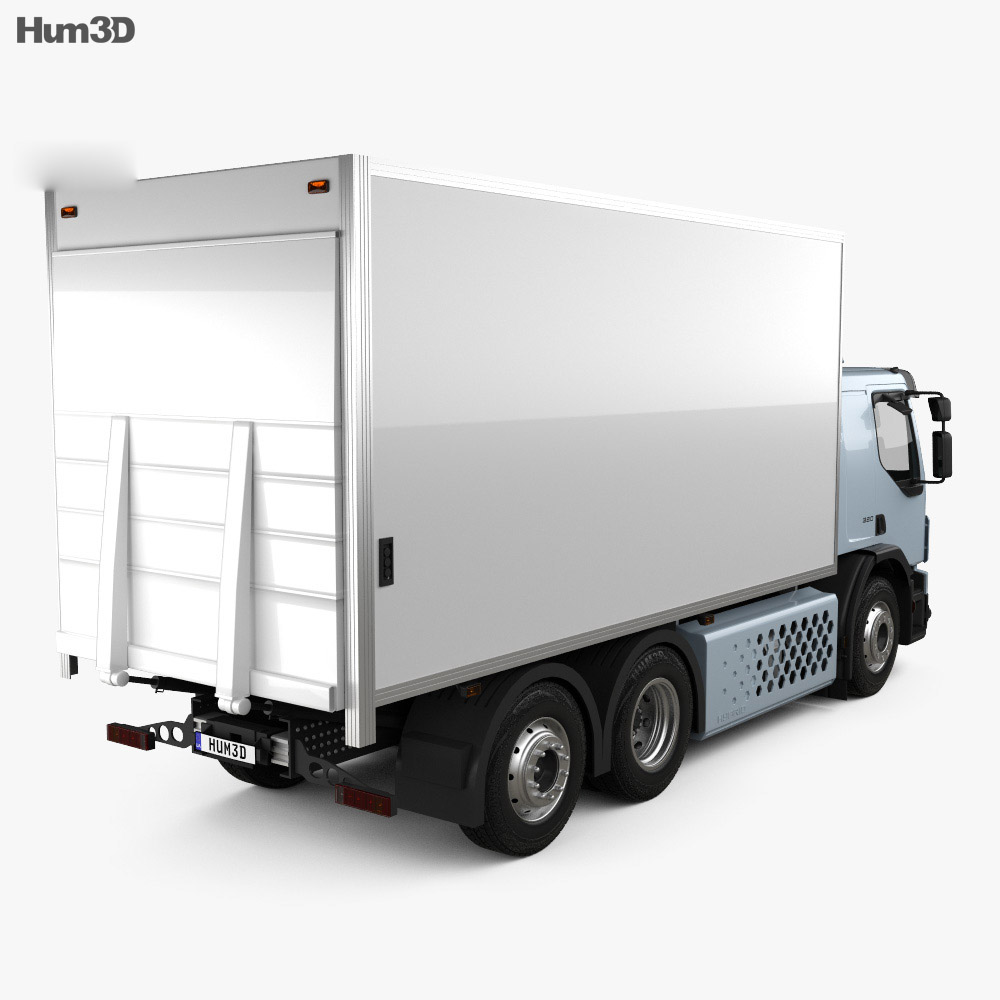 Volvo FE hybrid Box Truck 2014 3d model back view