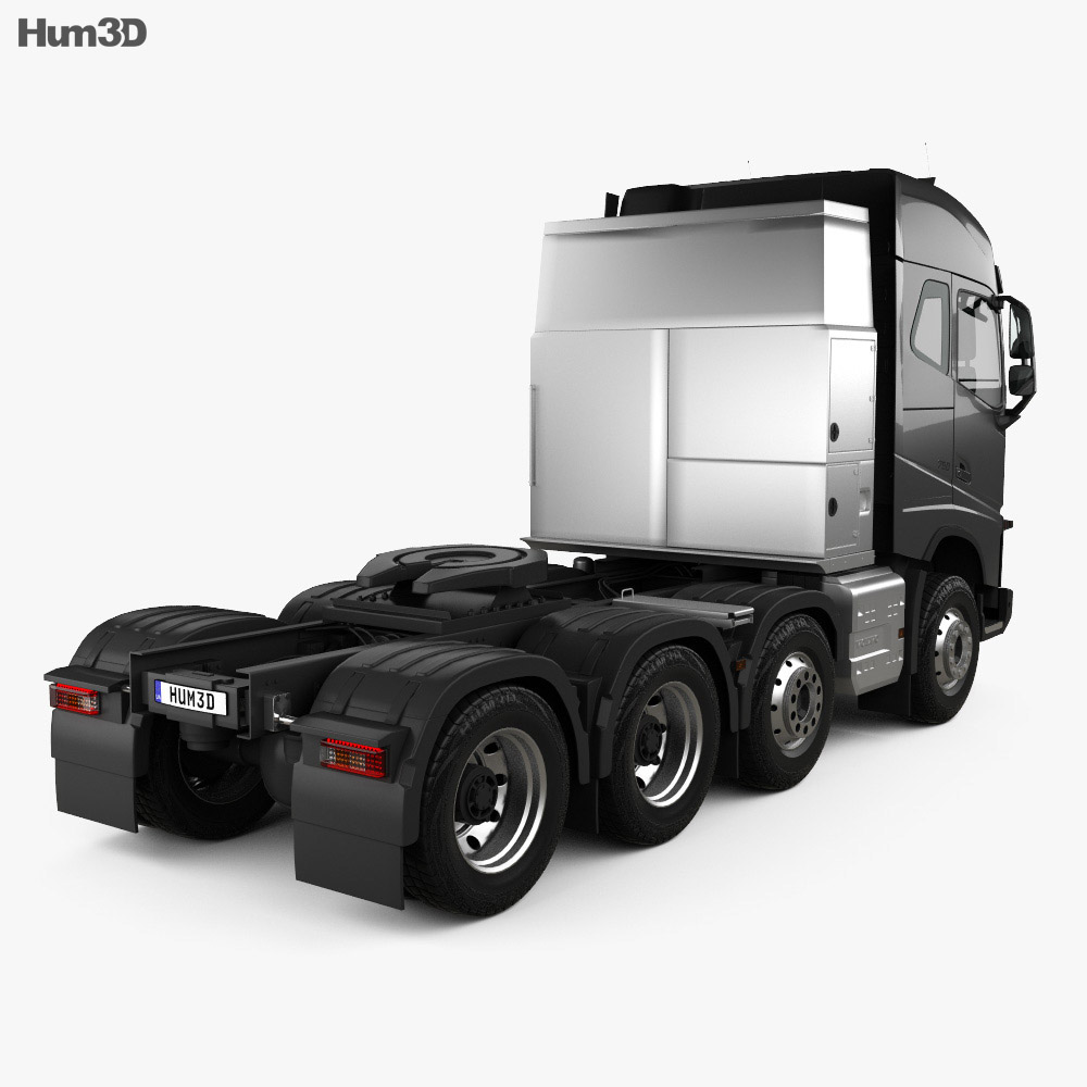 Volvo FH 750 Globetrotter Cab Tractor Truck 4-axle 2017 3d model back view