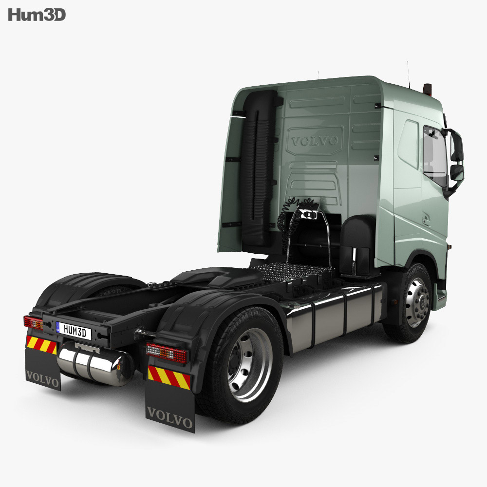 Volvo FH 420 卧铺驾驶室 牵引车 2轴 2012 3D模型 后视图