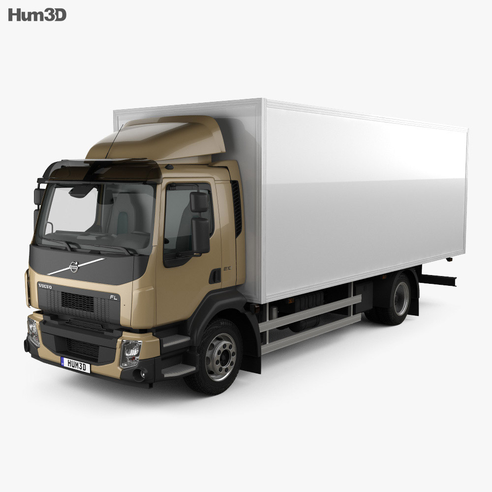 Volvo FL Box Truck with HQ interior 2016 3d model
