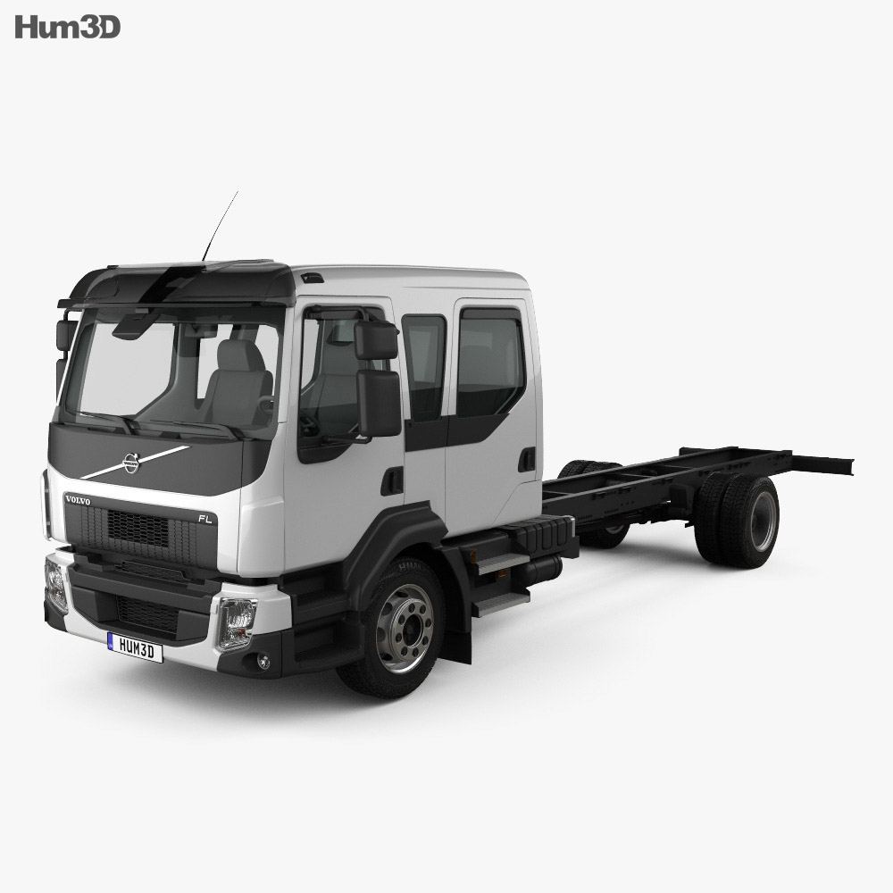 Volvo FL Crew Cab Chassis Truck 2018 3d model