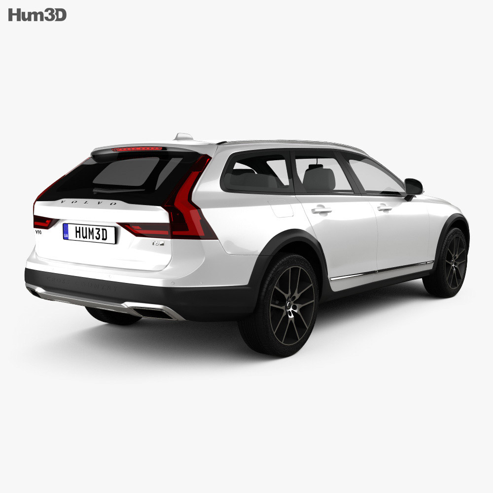 Volvo V90 T6 Cross Country 2019 3D模型 后视图