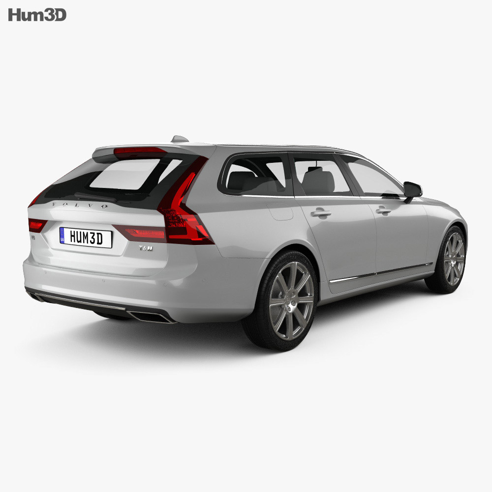 Volvo V90 T6 Inscription 2019 3d model back view