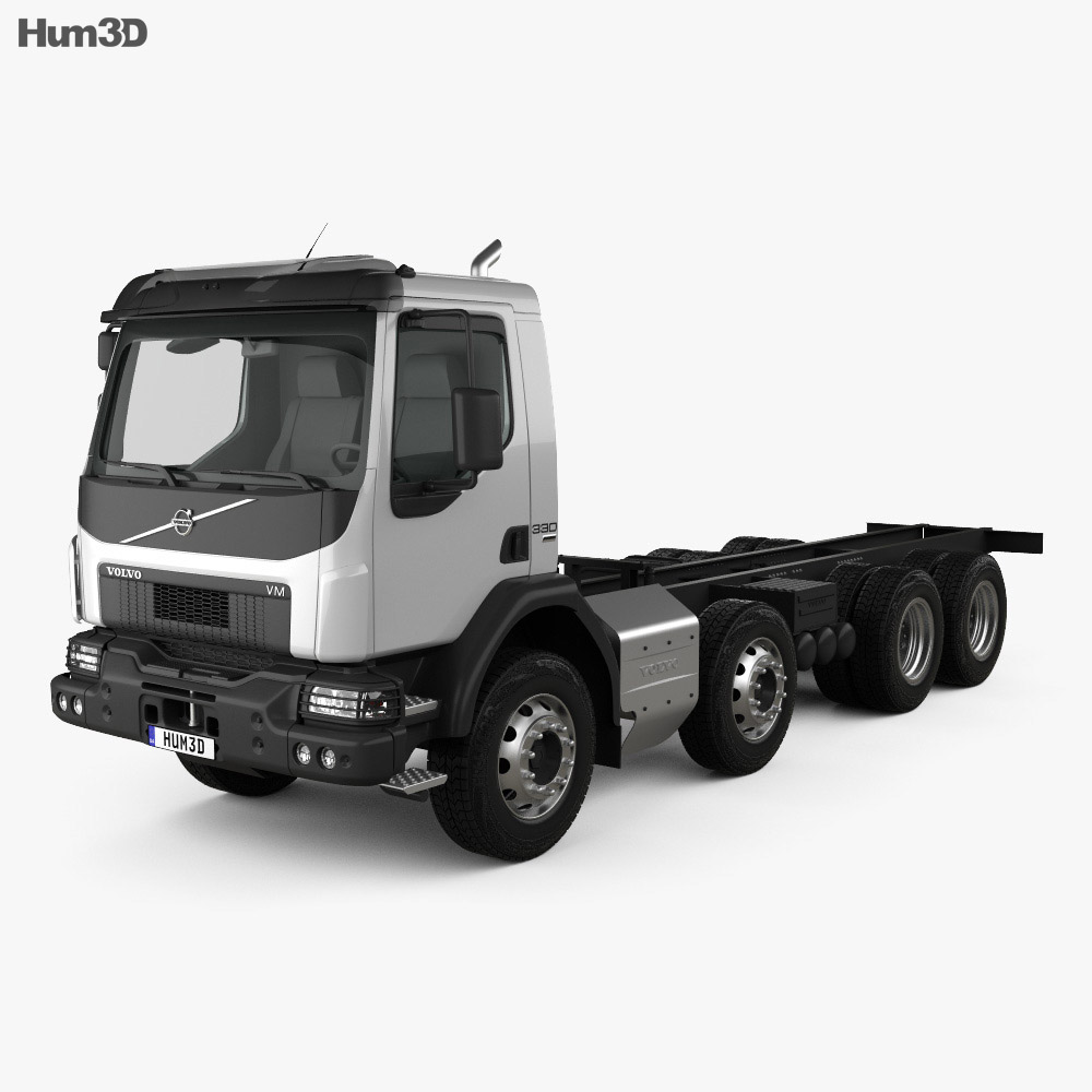 Volvo VM 270 Chassis Truck 4-axle 2017 3d model