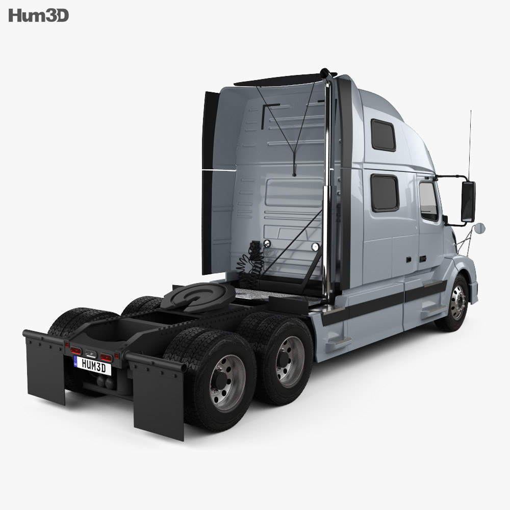 Volvo VNL Tractor Truck 2014 3d model back view