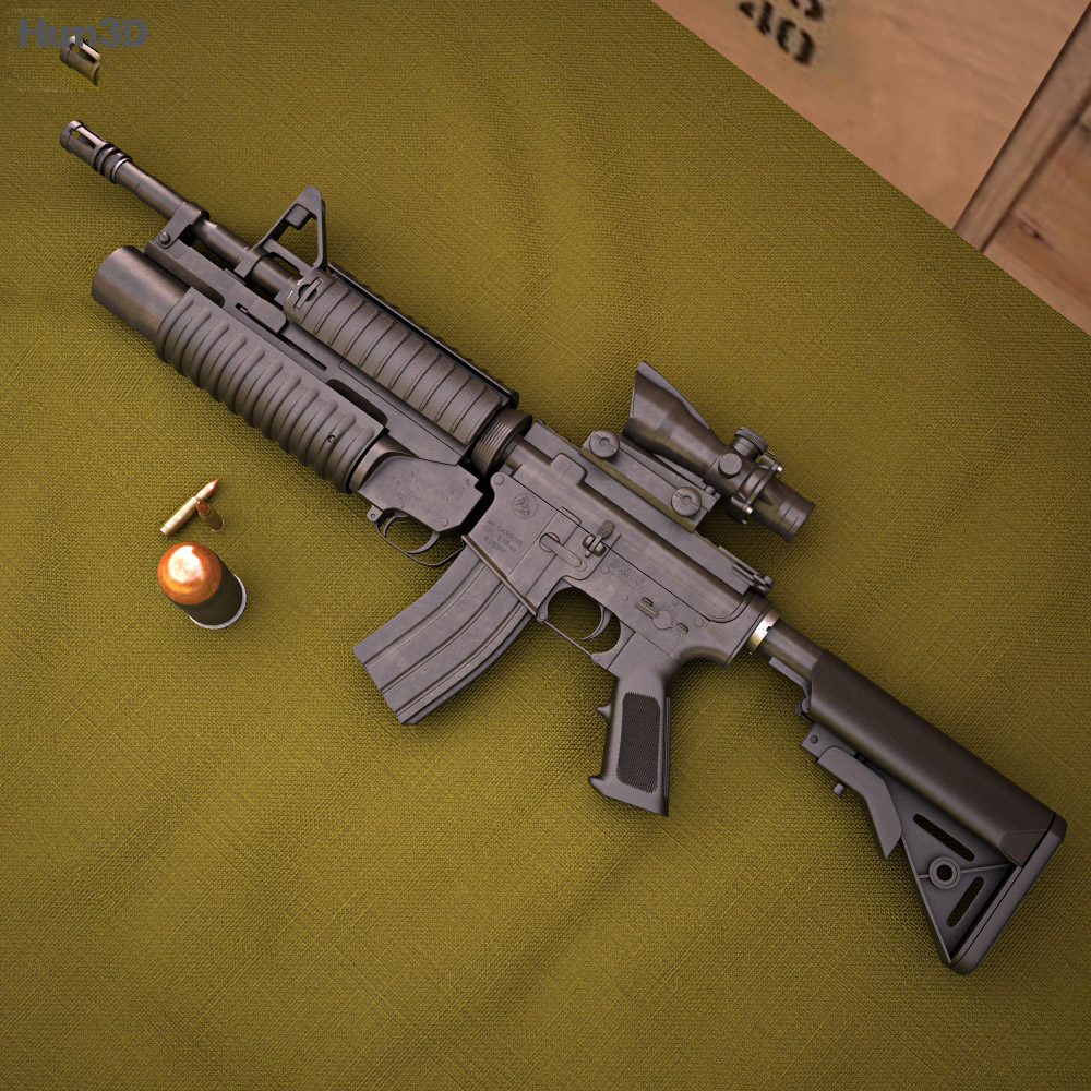 Colt M4A1 with M203 3D模型