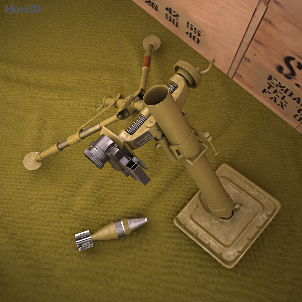M2 Mortar Modèle 3d