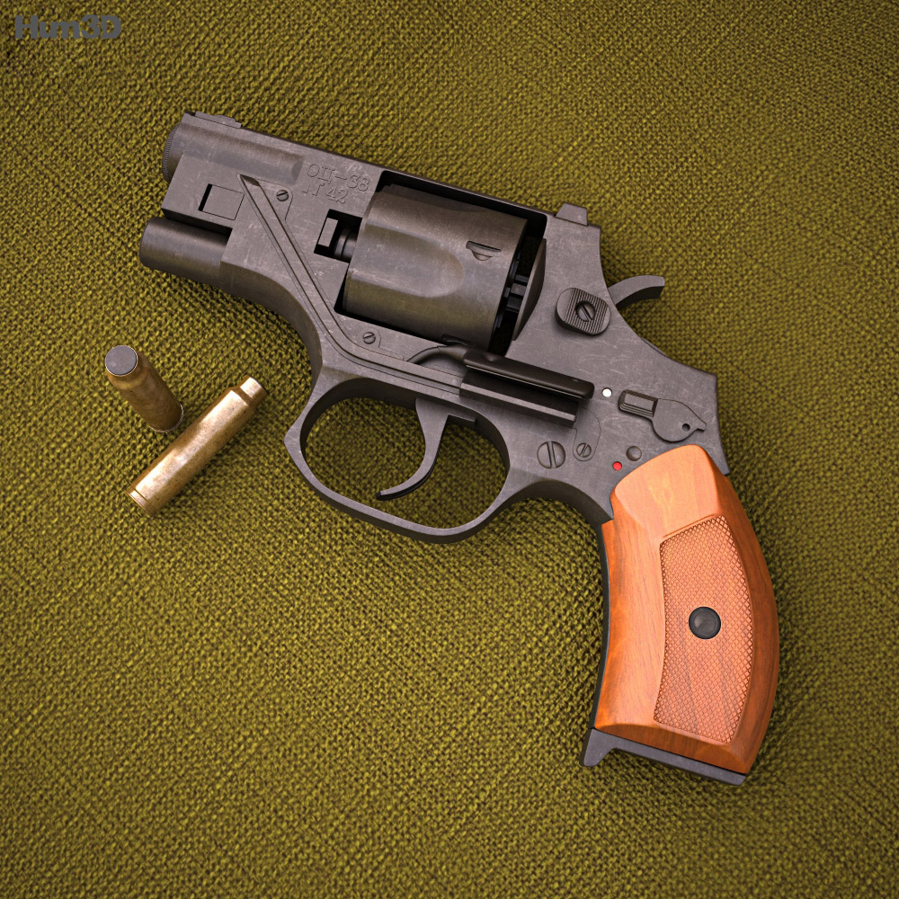 OTs-38 Stechkin silent revolver 3d model