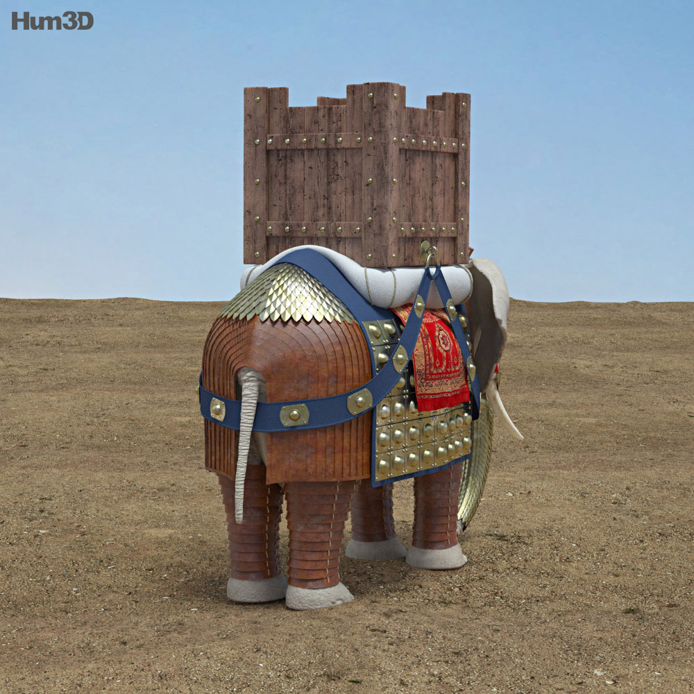 Бойовий слон 3D модель back view