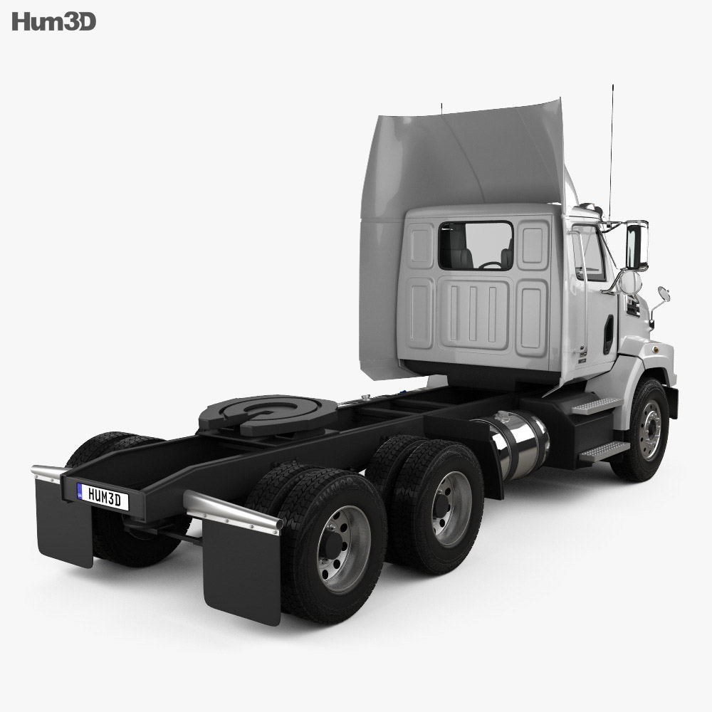 Western Star 4700 SB Day Cab Tractor Truck 2011 3d model back view