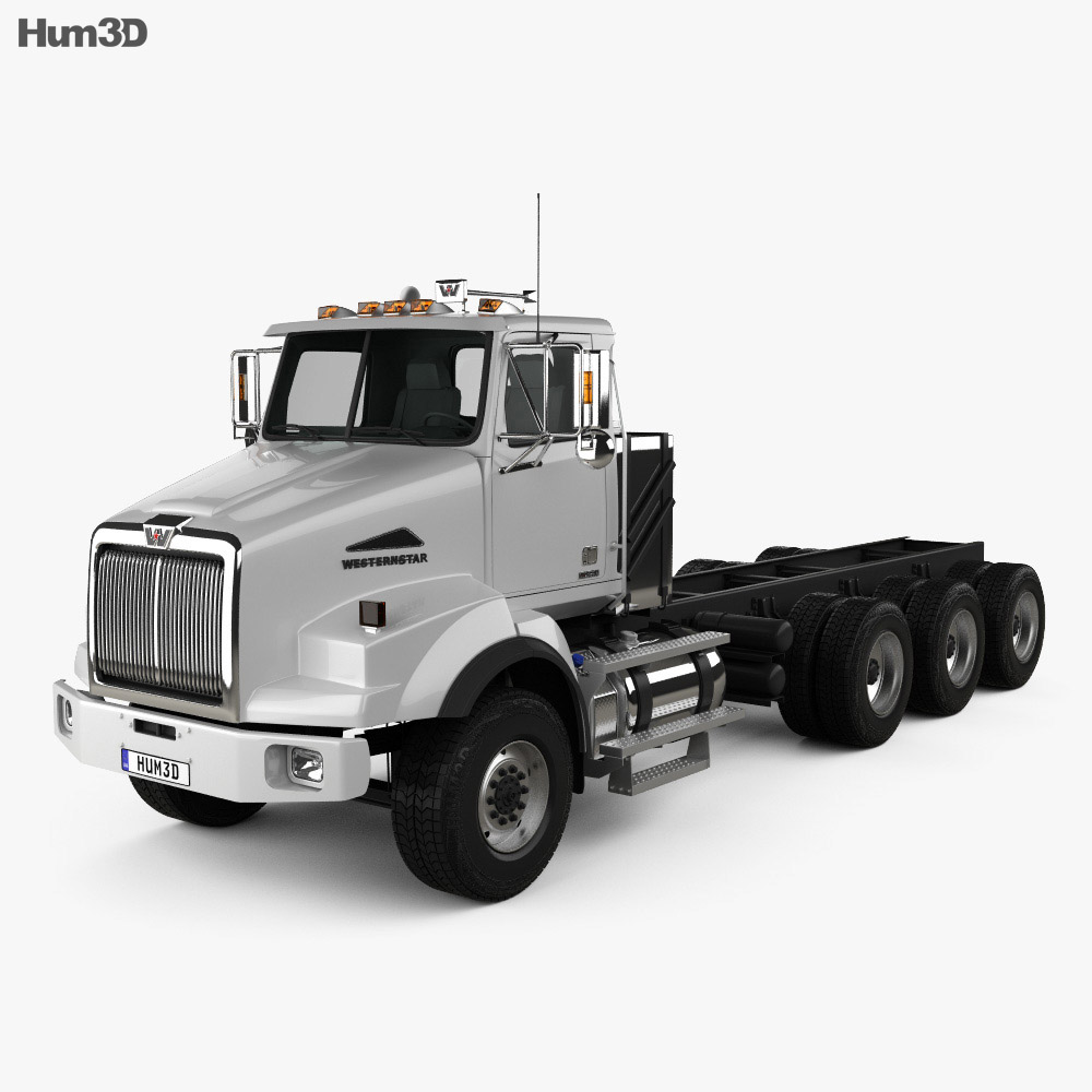 Western Star 4800 SB Day Cab Chassis Truck 2008 3d model
