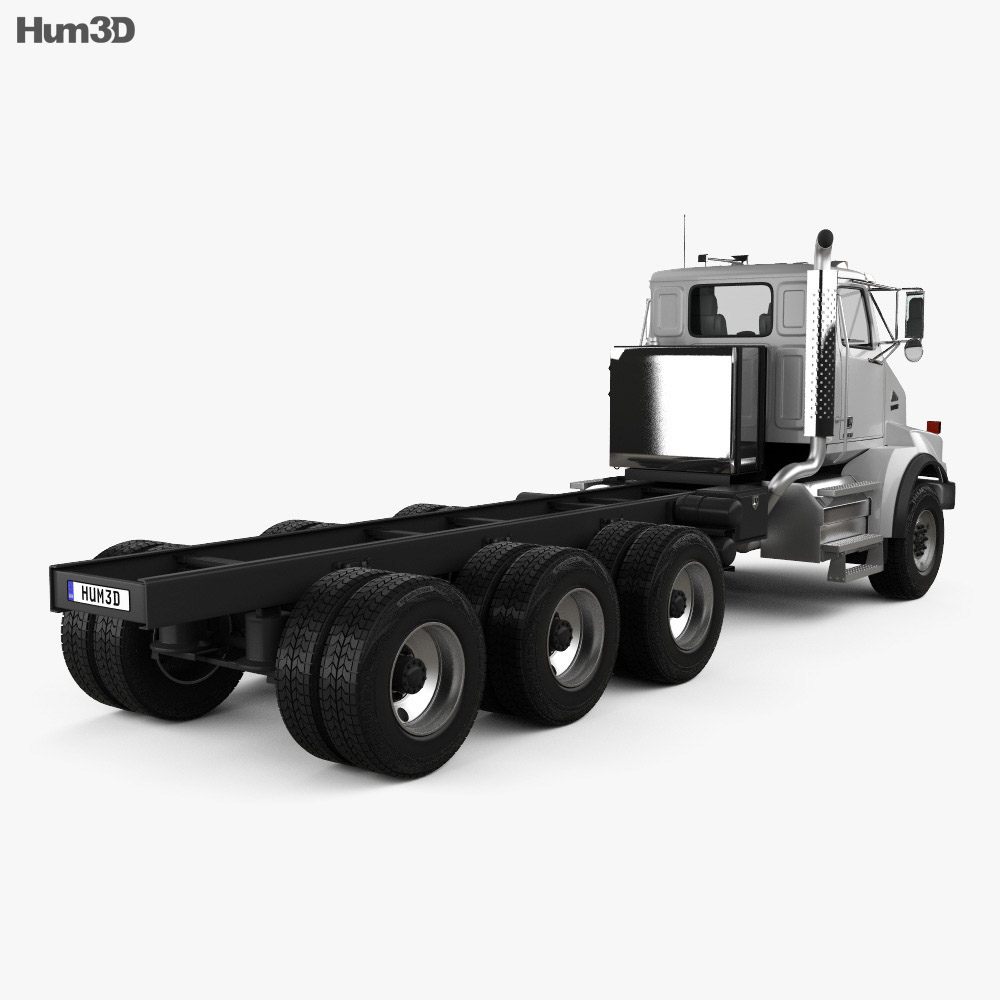 Western Star 4800 SB Day Cab Chassis Truck 2008 3d model back view
