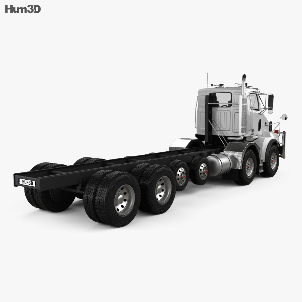 Western Star 4800 SB TS Day Cab Chassis Truck 2008 3d model back view